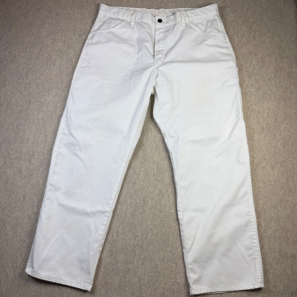 Dickies Mens White Painter Pants Carpenter Utility Workwear 38x30 EU225WH